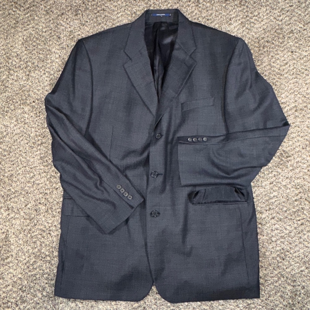 Vintage Polo University Ralph Lauren 46L Blazer Grey 3 Button Sport Coat 80s